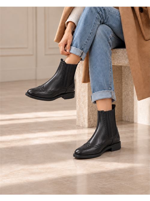 Stivaletto Chelsea in pelle nera FUNNY DUCK | VR600054PELLEBLACK